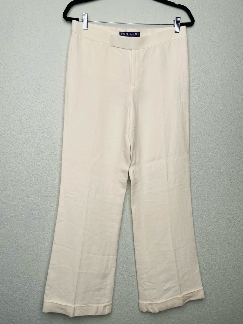 Ralph Lauren Collection Purple Label 100% Linen Cream Pants Trousers | Size 6